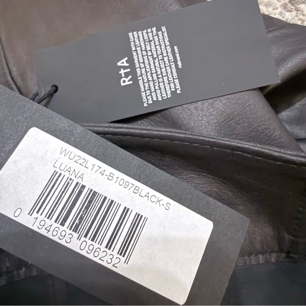 NWT RtA Luana Black Leather Trousers Sz S - Picture 3 of 7